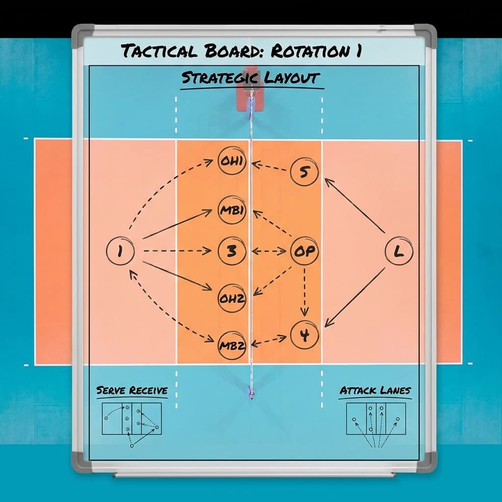 バレーボールローテーション戦術|ポジション別の動き方と移行タイミング