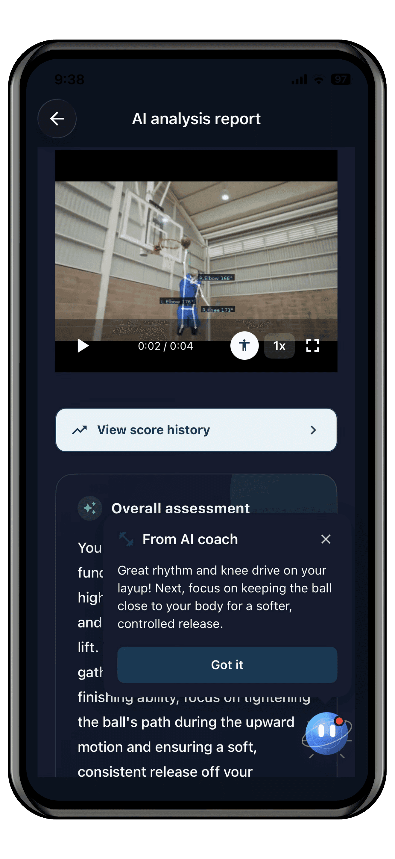 BasketballAIコーチ - 動画分析でフォーム改善・練習メニュー自動生成アプリのスクリーンショット