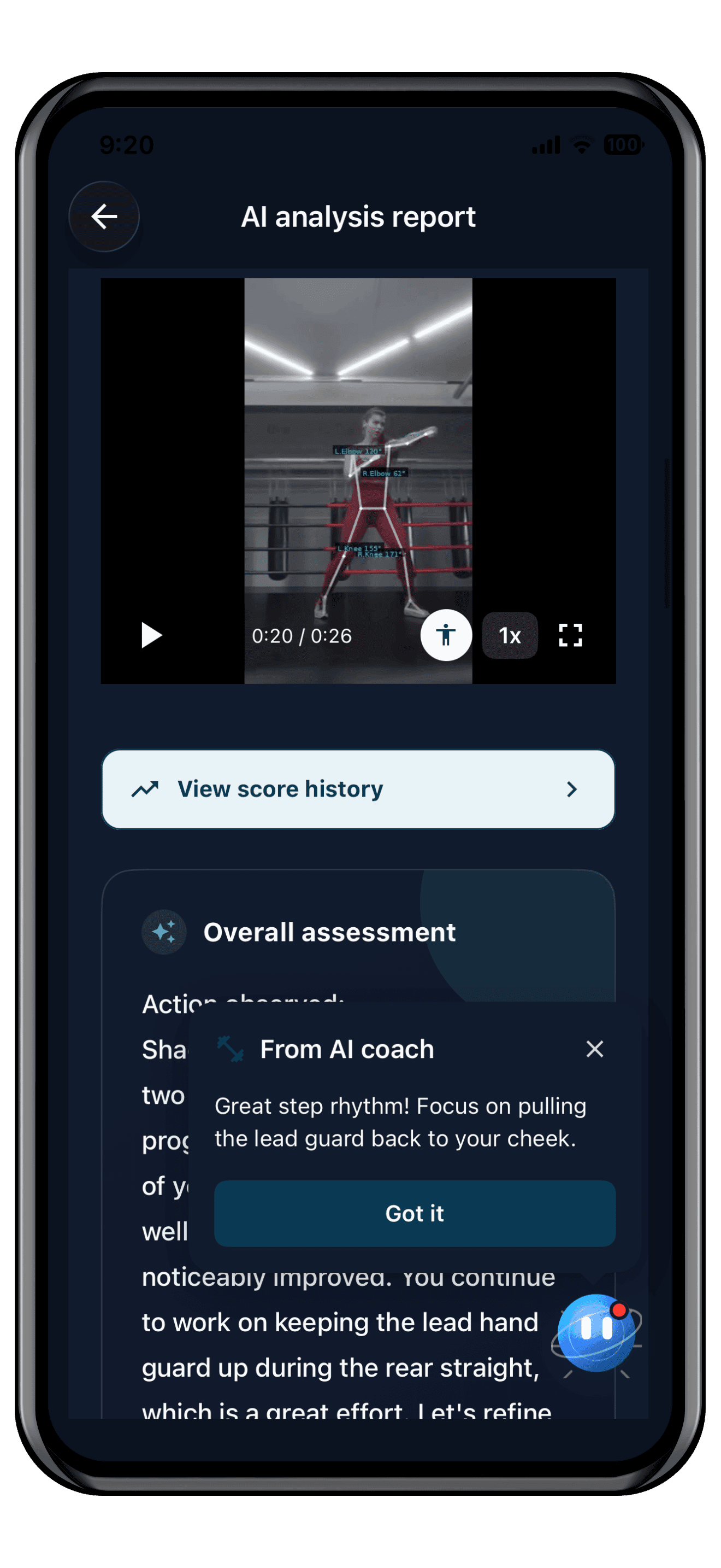 KickboxingAIコーチ - 動画分析でフォーム改善・練習メニュー自動生成アプリのスクリーンショット