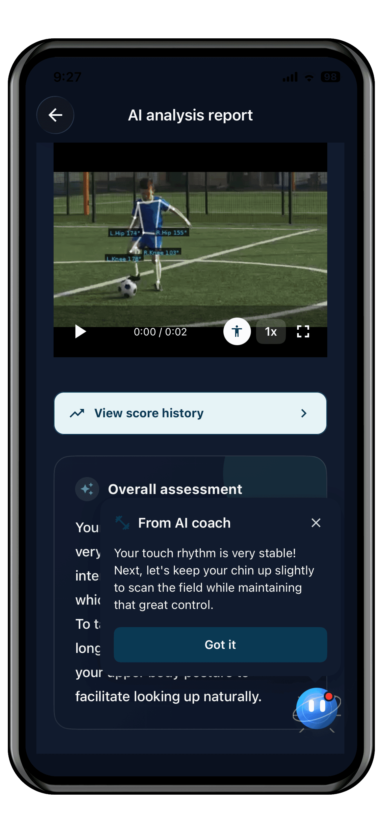 SoccerAIコーチ - 動画分析でフォーム改善・練習メニュー自動生成アプリのスクリーンショット
