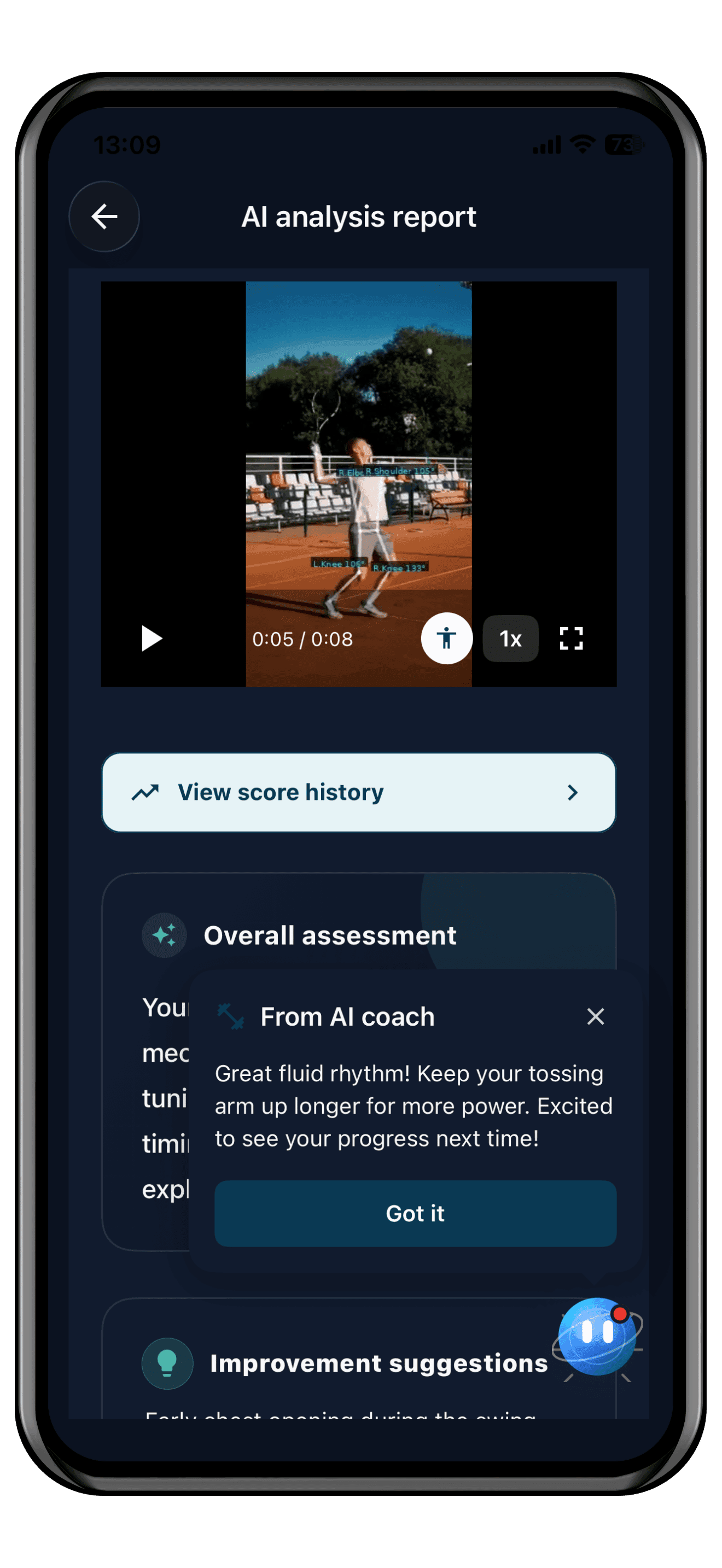 TennisAIコーチ - 動画分析でフォーム改善・練習メニュー自動生成アプリのスクリーンショット
