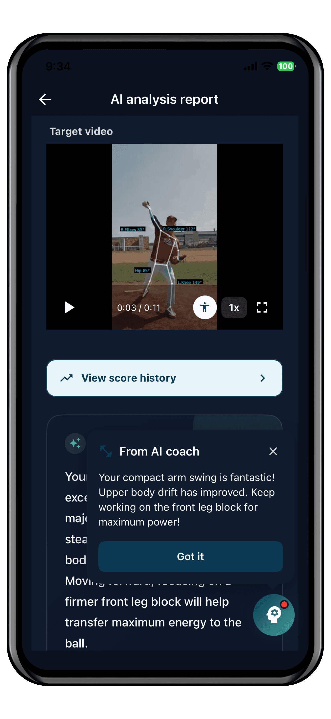 BaseballAIコーチ - 動画分析でフォーム改善・練習メニュー自動生成アプリのスクリーンショット