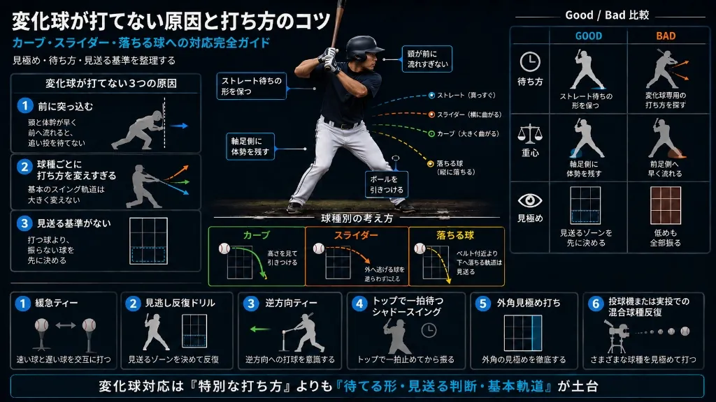 変化球が打てない原因と打ち方のコツまとめ