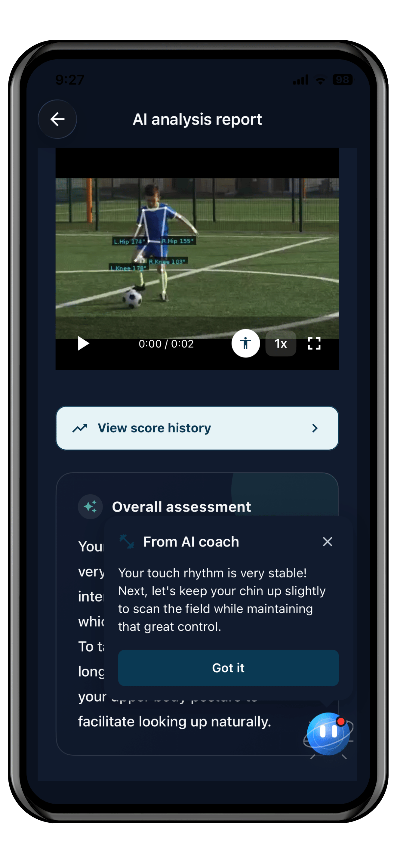 SoccerAIコーチ - 動画分析でフォーム改善・練習メニュー自動生成アプリのスクリーンショット